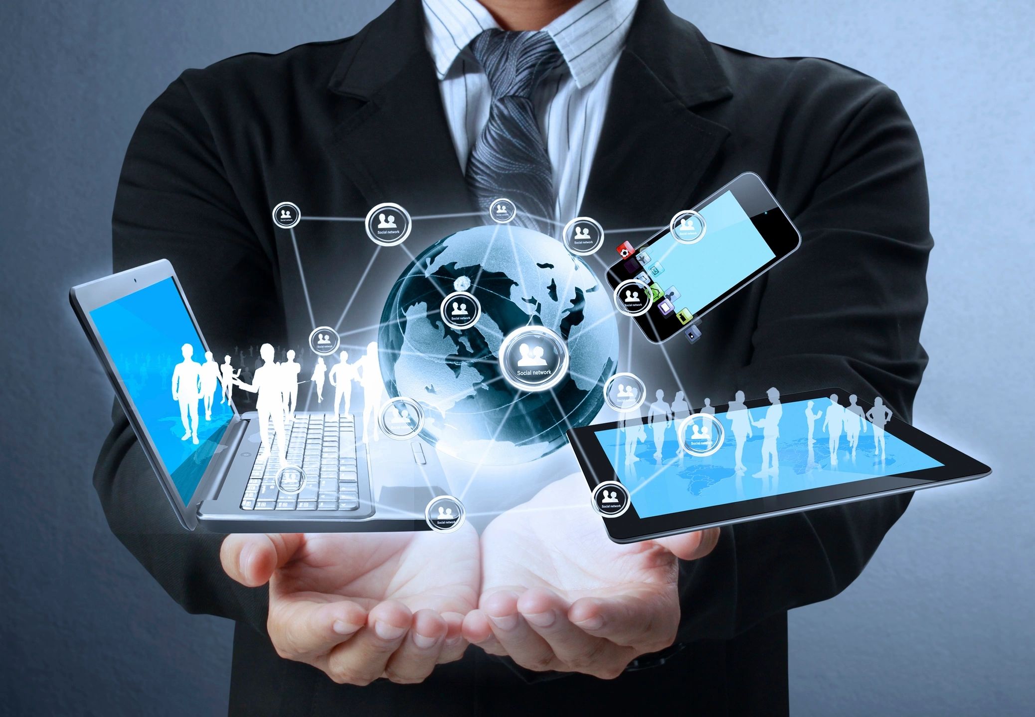 Technology network connectivity representing MPowered JV's global IT services